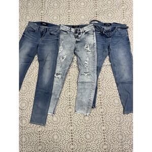 Express Jeans Women's Sz 0 Pockets Mid, High, & Ultra Low Rise Lot Of 3